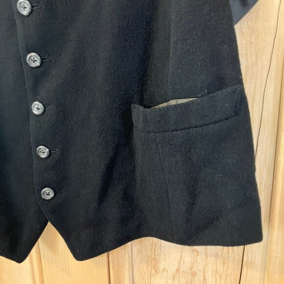 Bullock & Jones Mens Vintage 90s Six Button 100% Wool Vest Medium Black AN EXC - Picture 4 of 12